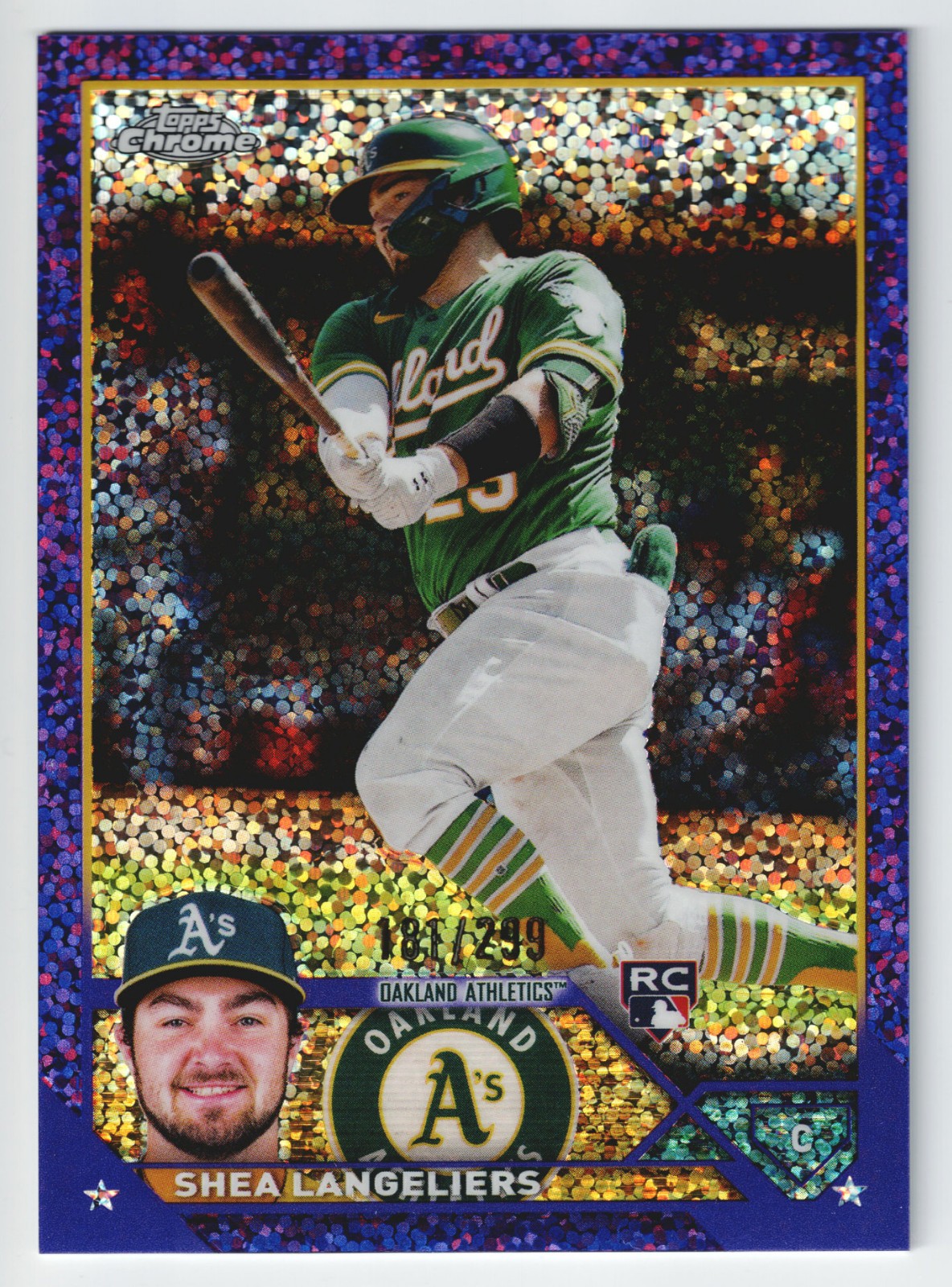 2023 Topps Chrome Shea Langeliers Rookie RC Purple Speckle Refractor /299 #175