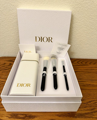 New Dior Backstage Professional 3-Piece Makeup Brush Travel Set with Case & Box