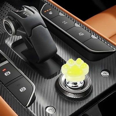  Car Push Start Button Cover, Cute Cat Paw One-Touch Start Button with Green