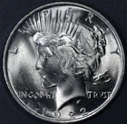 1922 $1 PEACE SILVER DOLLAR KM# 150 Grade:  Choice BU A6076