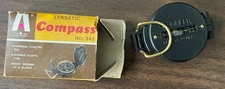 A Line Academy Lensatic Compass No 342 W/Box Works! Nice! Military Scout Hunting