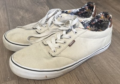Vans Men's Atwood Deluxe Sneaker Aloha Oatmeal White Size 11 US