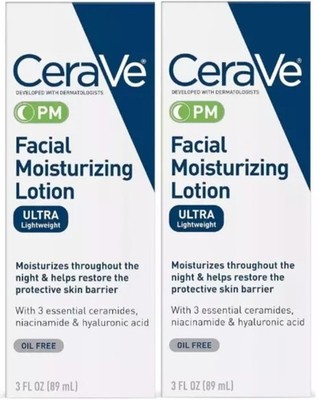 2 pack -  CeraVe PM Facial Moisturizing Lotion with Sunscreen  SPF 30 3 oz