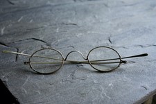 Antique 1800's Oval Wire Rim Spectacles Granny Santa Claus Vampire School
