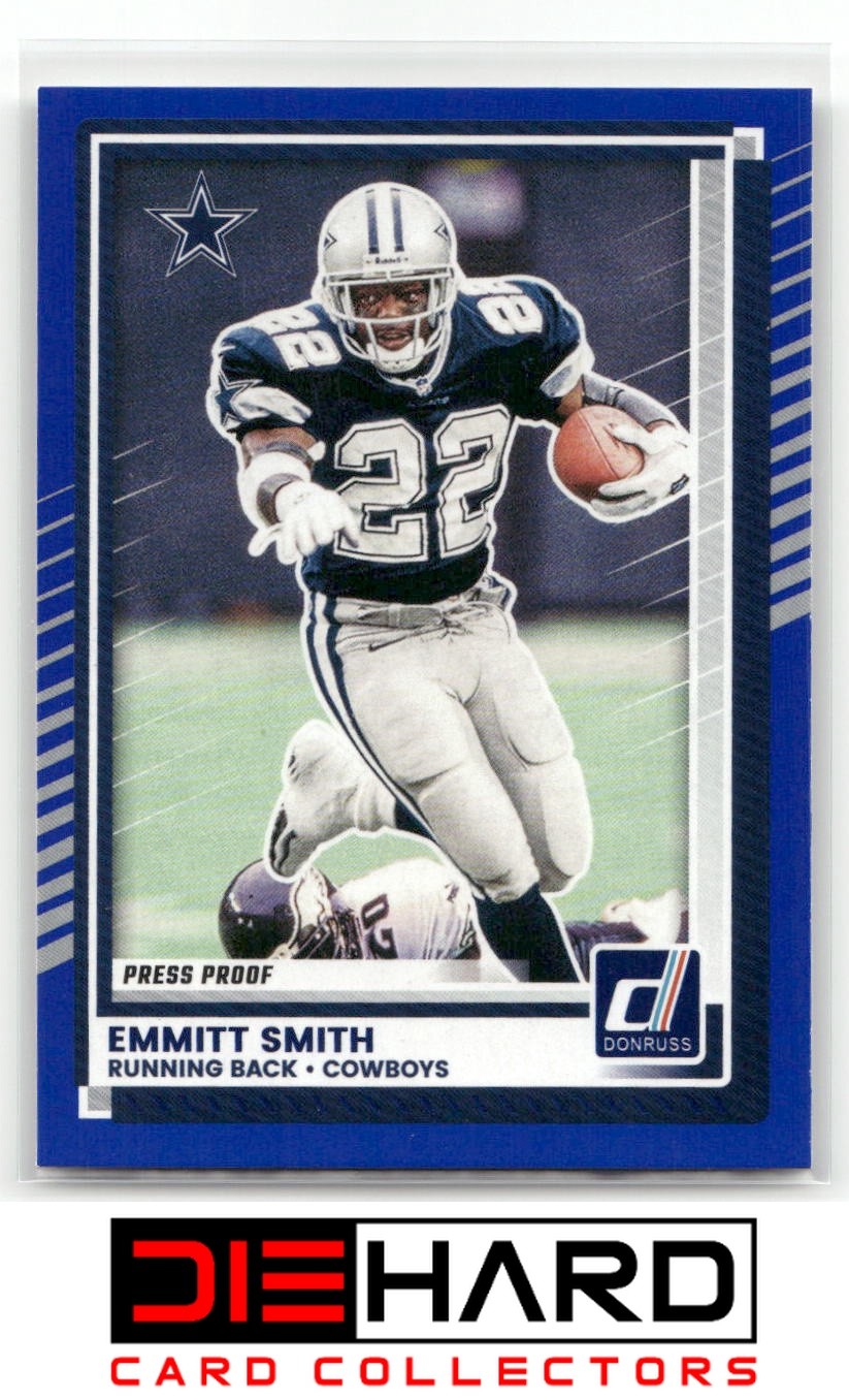 2025 Donruss #4 Emmitt Smith Press Proofs Blue Dallas Cowboys RMH