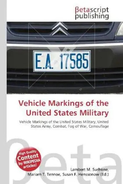 Lambert M. Surhone (U. A.) | Vehicle Markings Of The United States Military-image