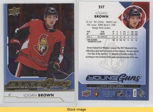 2017-18 Upper Deck Young Guns Silver Foil Logan Brown #217 Rookie RC