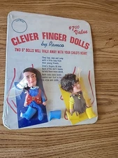 The Monkees pair of Mikey & Mike FINGER PUPPETS 1970 sealed on card