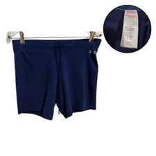 Justice Women  s 16 Blue Soft Drawstring Shorts Cotton/Polyester Casual Comfort