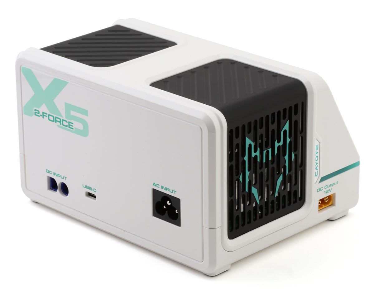 Cayote 2-Force X5 Racing Dual Battery Charger w/XT90 Charge Lead