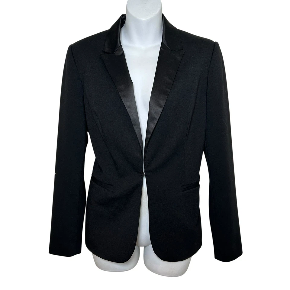 Badgley Mischka 无尾服西装夹克 吸烟夹克 尺寸 4 正式结构缎面 — 第 2/4 张图片