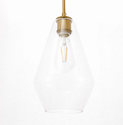 Elegant Lighting LD2260 Gene 7''W Mini Pendant - Brass