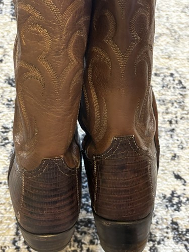 Tony Lama Dark Brown Teju Lizard Mens Size 12 D Leather Cowboy Western Boots - Picture 16 of 22