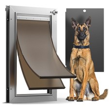 All Aluminum Dog Door, Heavy Duty Large Dog Door for Interior and Exterior Do...