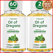 Oil of Oregano with Black Seed Oil, 6000mg Oregano Oil Capsules, 2 Bottle