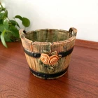 Vintage Weller Pottery Woodrose Basket Planter