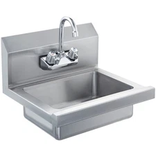 17"x15" Commercial Hand Wash Sink Wall Mount Basin Stainless Steel