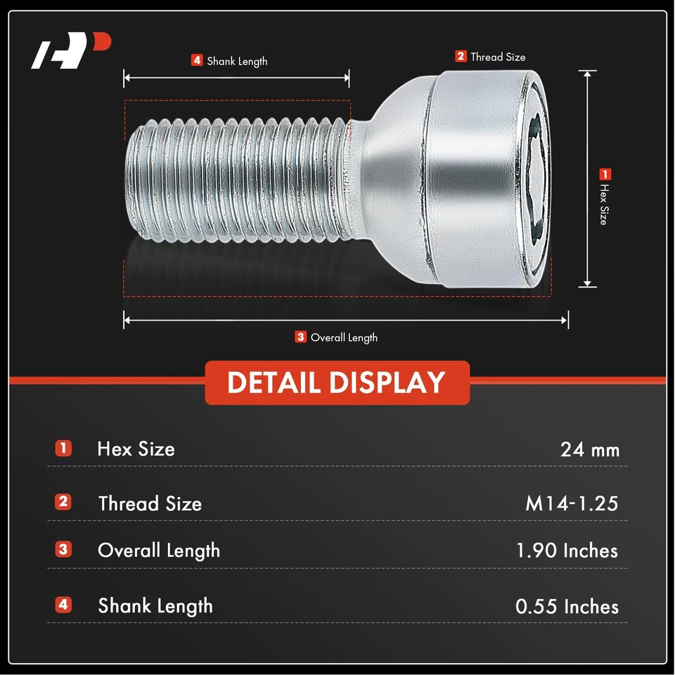 Tuerca de rueda A-Premium 5x M14-1.5 para Audi A4 A6 A3 TT A4 allroad A3 Quattro Foto 2 de 4