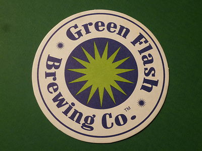 Beer Collectible Coaster ~ GREEN FLASH Brewing, San Diego, CALIFORNIA Fine Ales