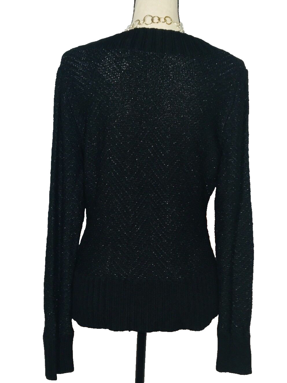 MICHAEL SIMON SWEATER S NWT SILK/COTTON HAND EMBROIDERED DOG BIRD METALLIC 