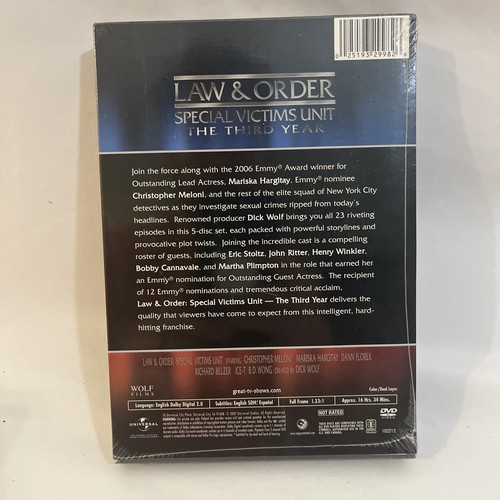 New Sealed Law and Order - Special Victims Unit The Third Year Season DVD New FS - Picture 3 of 6