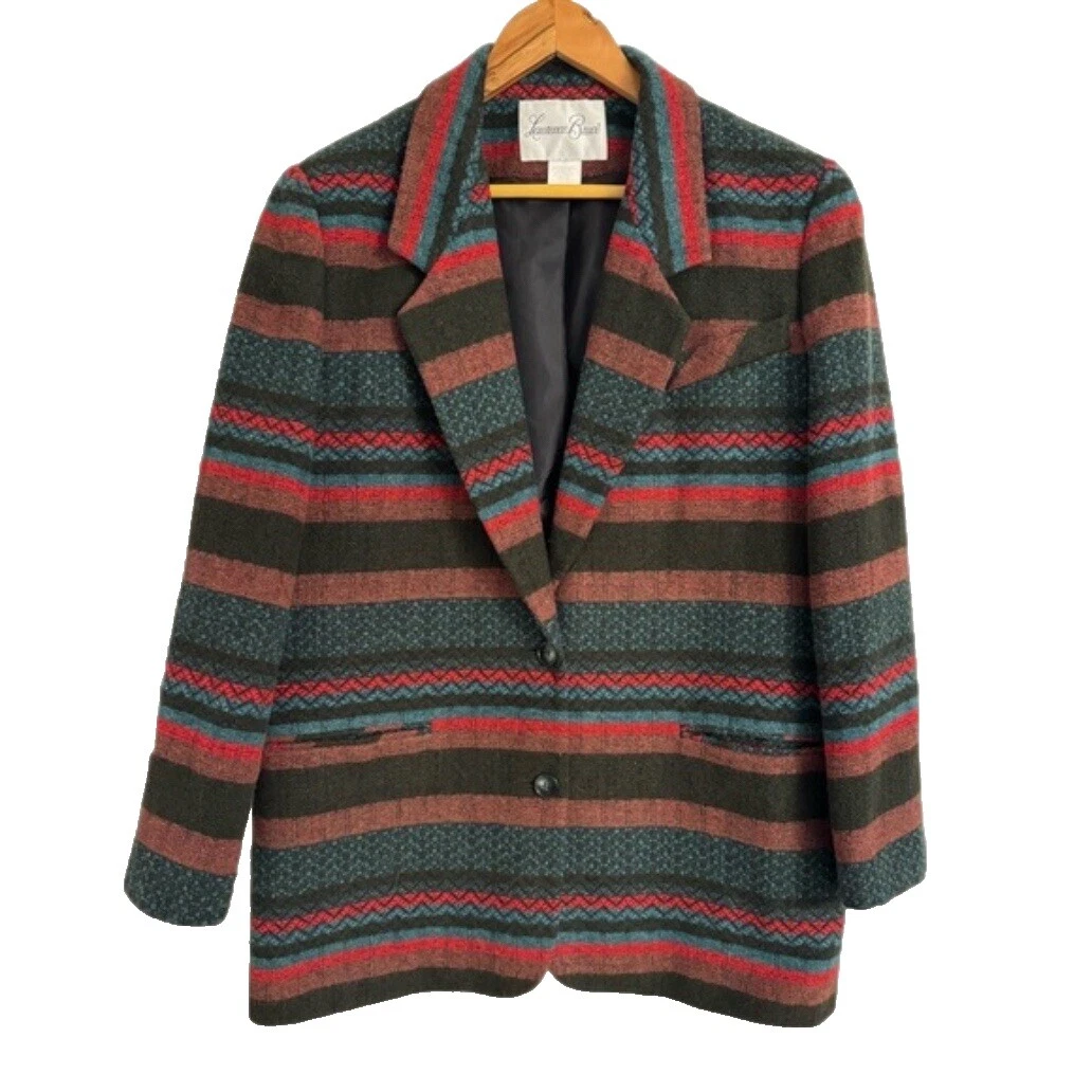 Wool Blend Geometric Vintage Coats, Jackets & Vests for Women