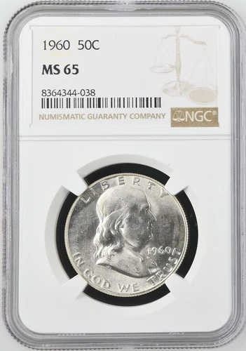 1960  FRANKLIN US Half Dollar,   MS65 by NGC,   a SUPERB looking coin!!!!
