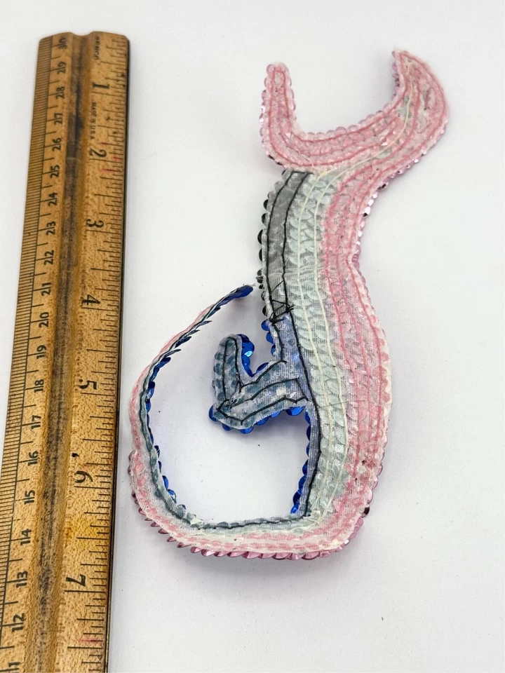 Parche bordado vintage con apliques de cuentas de lentejuelas coser en conejito de Pascua Nuevo de Lote Antiguo Foto 4 de 4