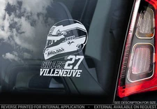 Gilles Villeneuve - Car Window Sticker - Formula 1 F1 Decal Ferrari Helmet - V02