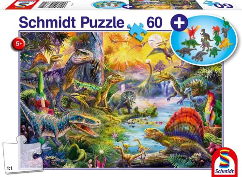 SCHMIDT - 60 Piece Dinosaur puzzle with figures - - SCM56372 | eBay