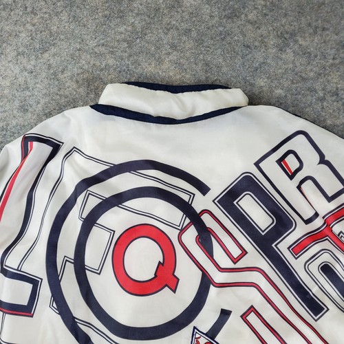 Chaqueta cortavientos vintage Le Coq Sportif para hombre mediana blanca cuello falso bolsillo cremallera - Imagen 10 de 15