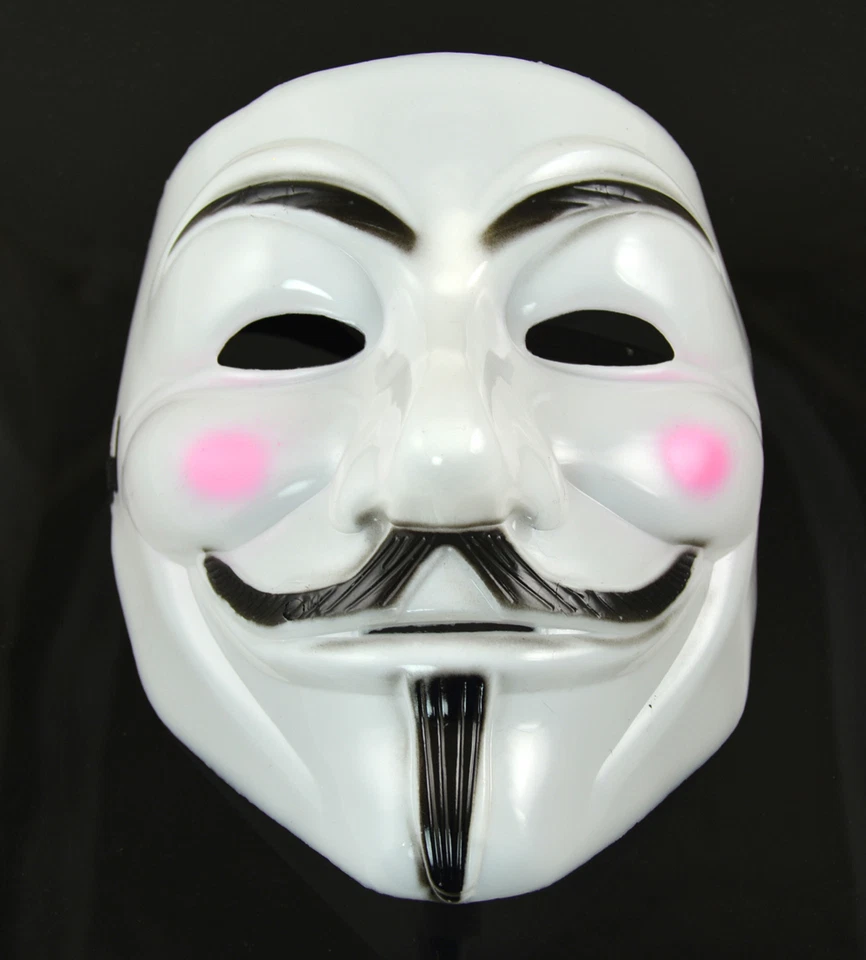 3 pcs V for Vendetta Anonymous Guy Fawkes Masquerade Halloween Mask Pink cheek - Image 2 of 2