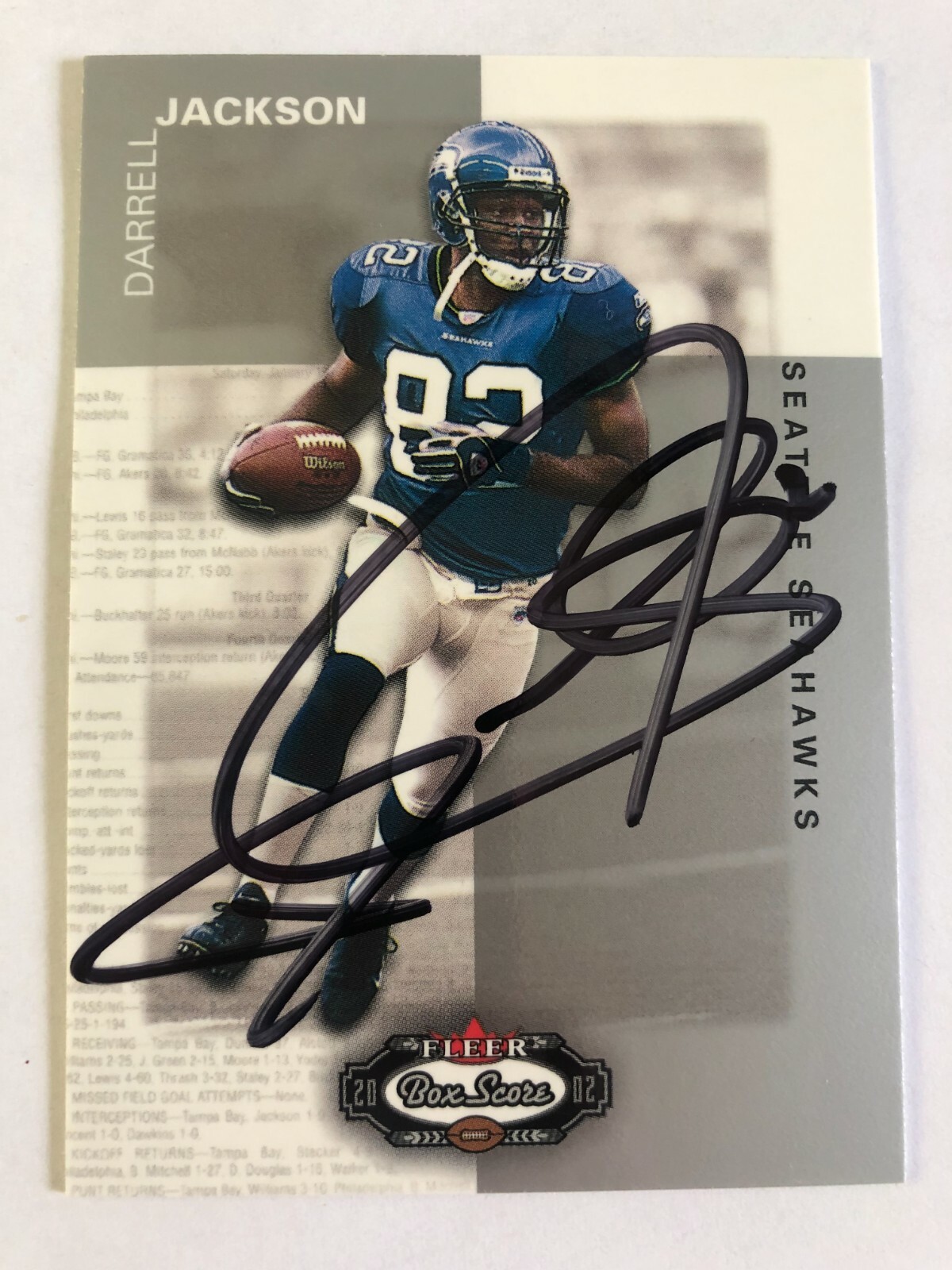 2002 Fleer Box Score Darrell Jackson #51 Autograph Seattle Seahawks Authentic