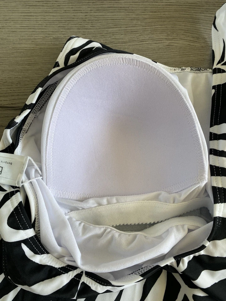 Damen Tankini zebra Muster Größe 40 Bonprix gepolsterte Cups wurde anprobiert - Bild 3 von 4