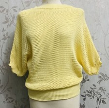 Women's BatWing Bat Wing Boat Neck Light Knitted Ladies Jumper  Top Size 10