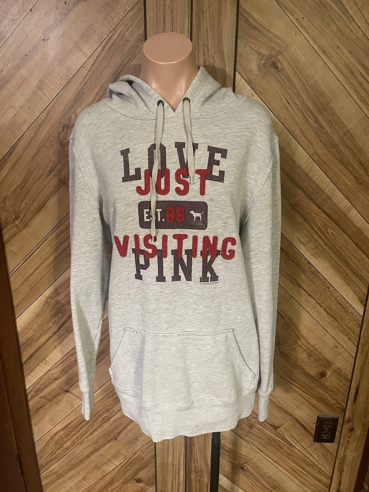 UNDERCOVER Felpa con cappuccio lunga VS PINK Love Pink Just Visiting taglia media