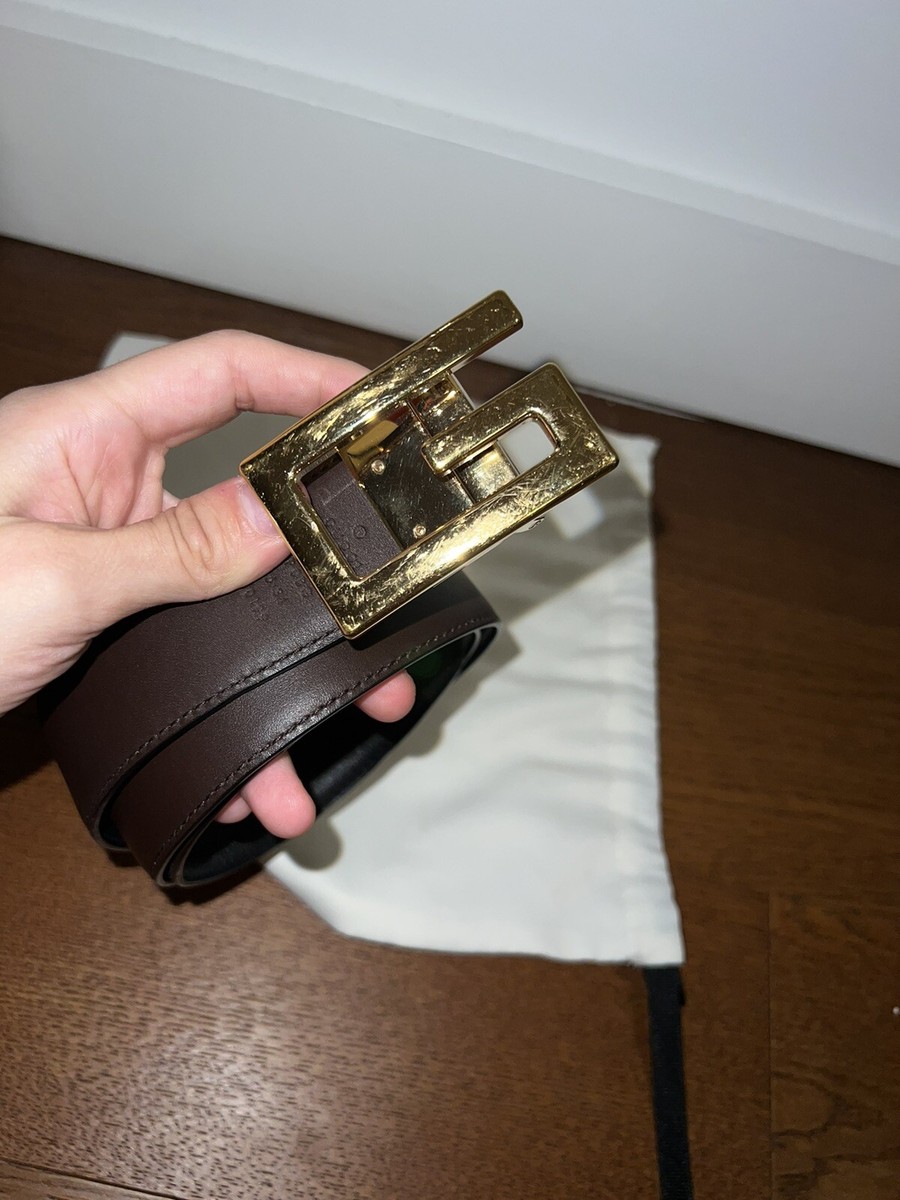 アクセサリーその他 GUCCI SQUARE G BUCKLE REVERSIBLE BELT Reversible belt with Square G buckle in black/brown leather