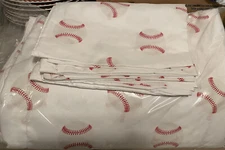 Sweet Jojo Designs Baseballs Sheet Set Bedroom Bedding Sports Print Queen Size