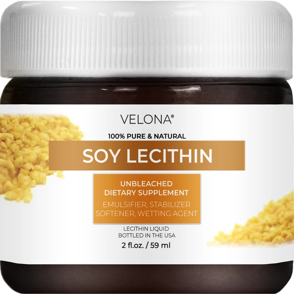 Lecitina de soja de Velona 2 fl oz - 1 galón sin refinar, prensado en frío, cuidado corporal del cabello Foto 3 de 4