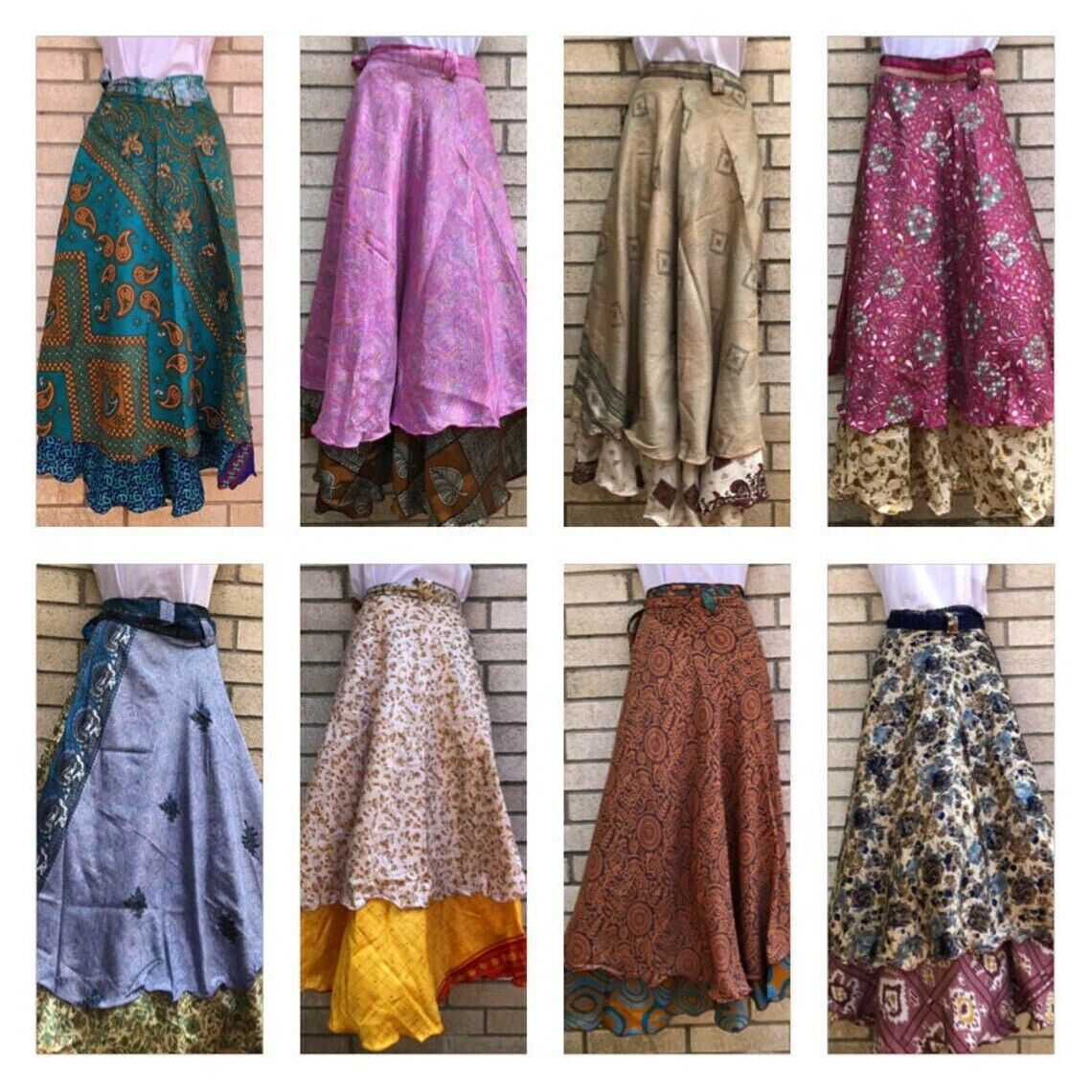 Wrap Around Indian Sari Skirt - Handmade Fair Trade from Siesta