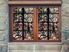 3D Palace O25015 Window Film Print Sticker Cling Stained Glass UV Block Fa