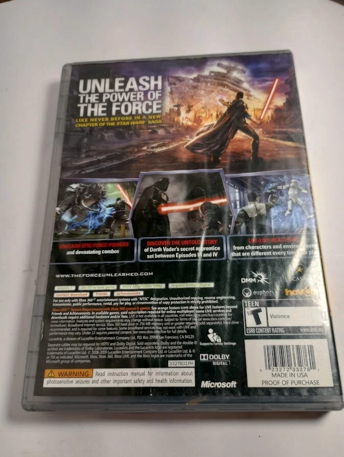 Star Wars the Force Unleashed PH Xbox 360 AD - (See Pics) - Image 2 of 4
