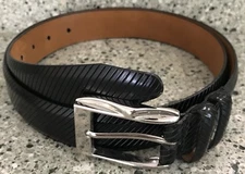 Johnston & Murphy Black Size 36 Men's Dress Belt 75-3361 Excellent