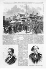 Fulton Market  - Booths Destroyed  - Sidney Dorlon - William W. Strew  -  1873 