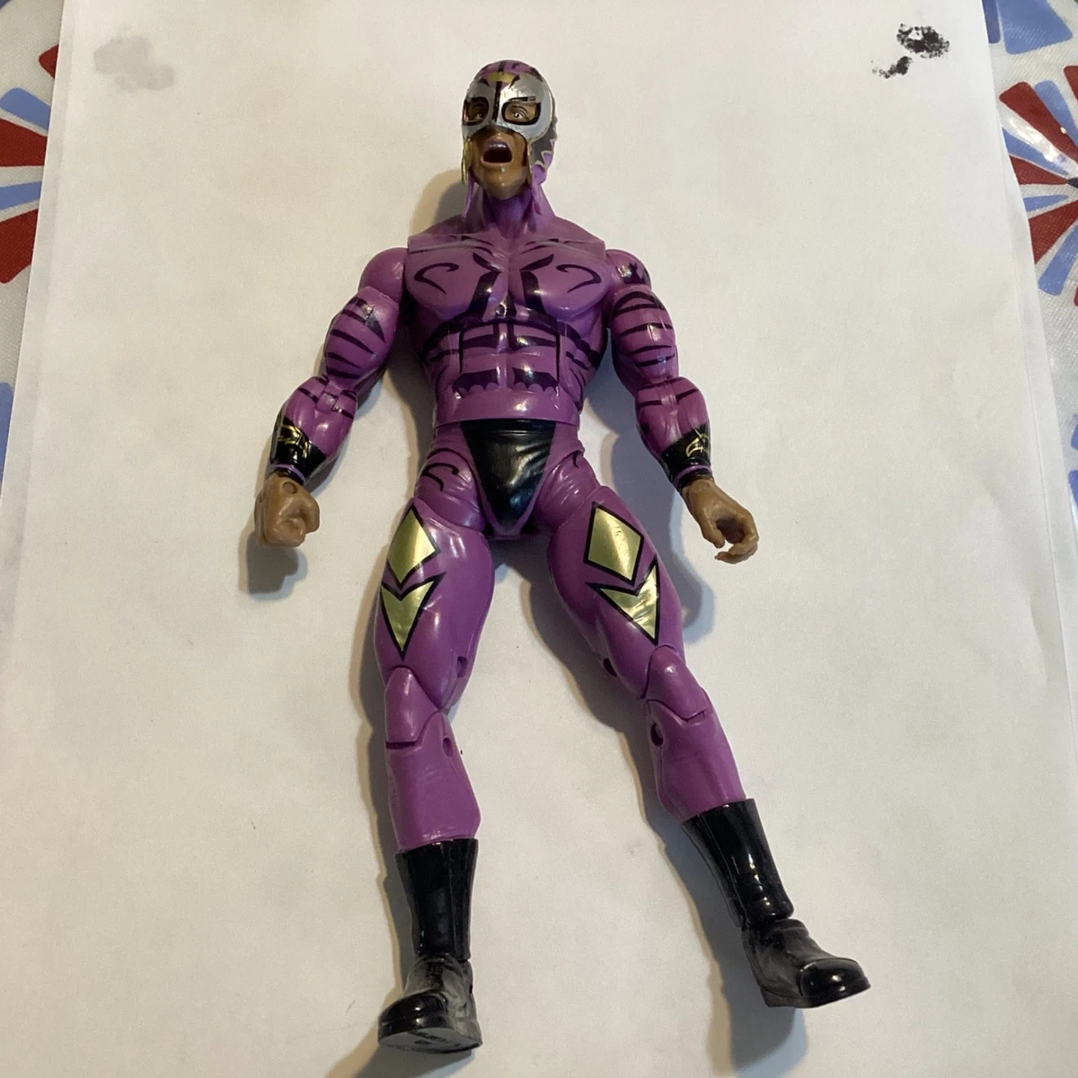 WWE Jakks Deluxe Aggression Rey Mysterio Wcw Halloween havoc Wrestling Figure