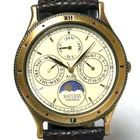 SEIKO ALBA SUCCESS VINTAGE Watch V33F-6B60 1991 Sun & Moon Triple Calendar Japan