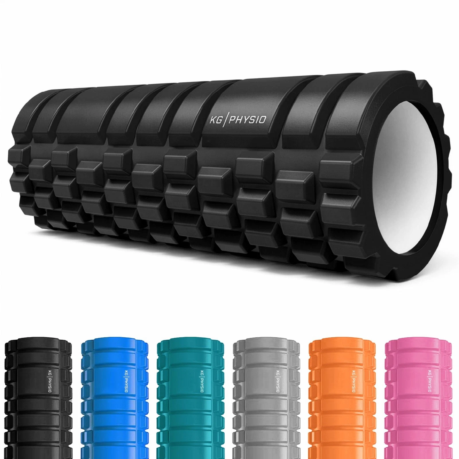 KG Physio Foam Roller for Back, Legs & Arms - 13 x 5 inches, Black