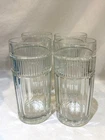 Set of 4 VTG Anchor Hocking Annapolis Pattern Clear Glass Ribbed Panel Tumblers