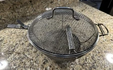 Williams Sonoma Mesh Chef's Veggie Basket BBQ Grill Pan Lid Handle