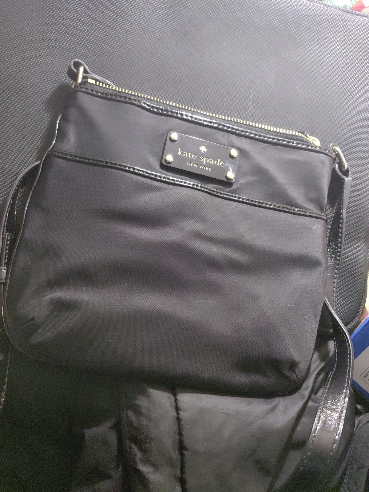 Kate Spade Black With Polka Dot Lining Nylon Purse Capsule Casual
